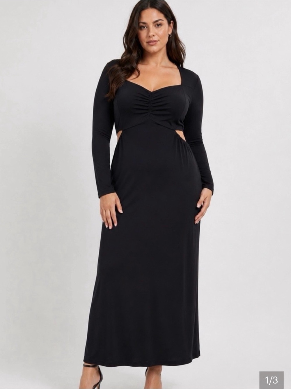 torrid Black Long Sleeve Cutout Maxi Dress